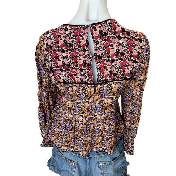 Hofmann Copenhagen Floral Peasant Blouse Size 8 Peplum Cottage Designer $325 - Picture 7 of 10